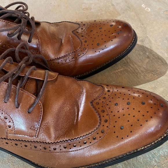 STACY ADAM'S MOCHA WINGTIPS 11M. - Picture 8 of 8